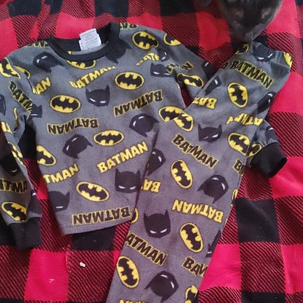 DC Batman Gray and Yellow Kids Pajama Set